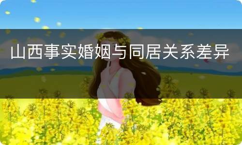 山西事实婚姻与同居关系差异