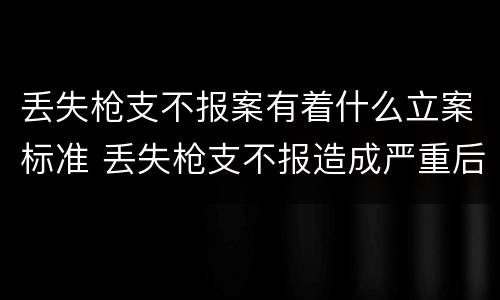 丢失枪支不报案有着什么立案标准 丢失枪支不报造成严重后果