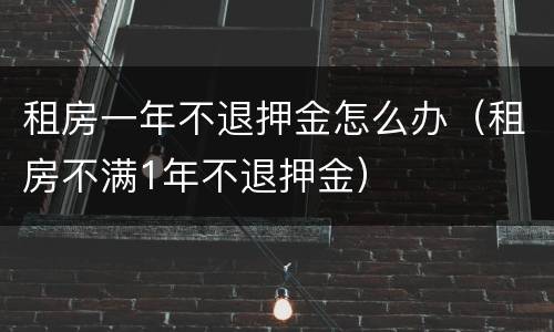 租房一年不退押金怎么办（租房不满1年不退押金）