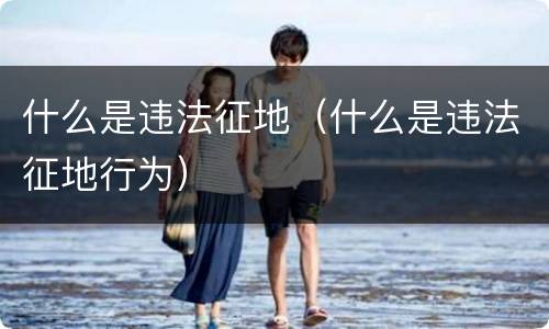 什么是违法征地（什么是违法征地行为）