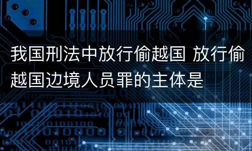 我国刑法中放行偷越国 放行偷越国边境人员罪的主体是