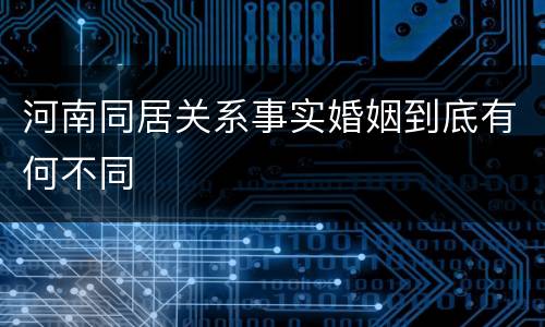 河南同居关系事实婚姻到底有何不同