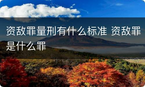 资敌罪量刑有什么标准 资敌罪是什么罪