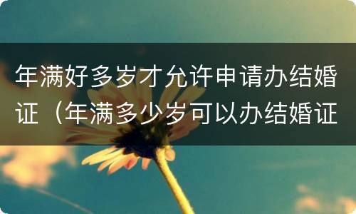 年满好多岁才允许申请办结婚证（年满多少岁可以办结婚证）