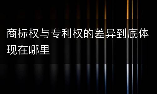商标权与专利权的差异到底体现在哪里