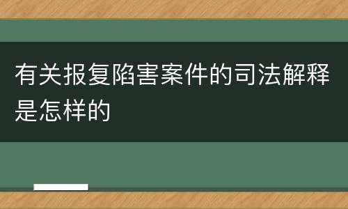 有关报复陷害案件的司法解释是怎样的