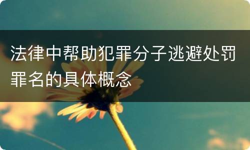 法律中帮助犯罪分子逃避处罚罪名的具体概念