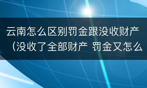 云南怎么区别罚金跟没收财产（没收了全部财产 罚金又怎么办）