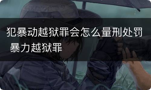 犯暴动越狱罪会怎么量刑处罚 暴力越狱罪