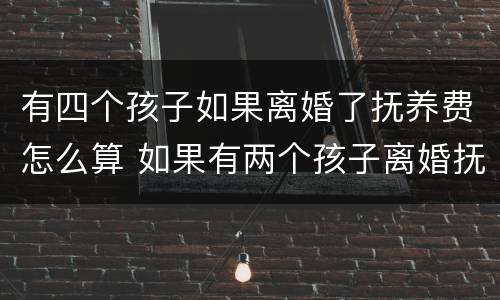 有四个孩子如果离婚了抚养费怎么算 如果有两个孩子离婚抚养费怎么算