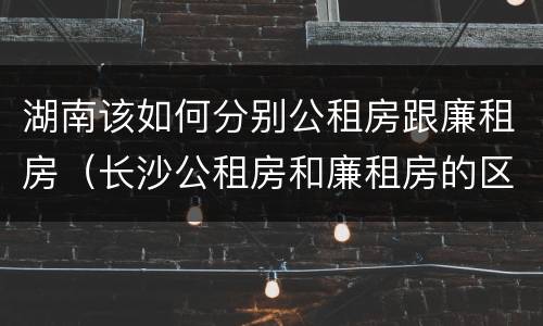 湖南该如何分别公租房跟廉租房（长沙公租房和廉租房的区别）