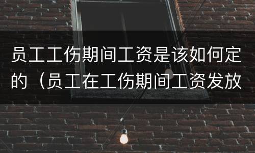 员工工伤期间工资是该如何定的（员工在工伤期间工资发放标准）