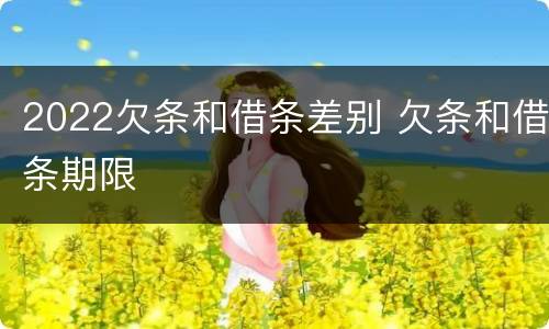 2022欠条和借条差别 欠条和借条期限