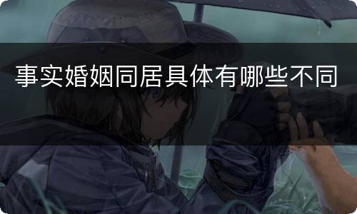 事实婚姻同居具体有哪些不同