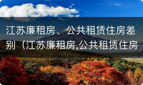 江苏廉租房、公共租赁住房差别（江苏廉租房,公共租赁住房差别大吗）