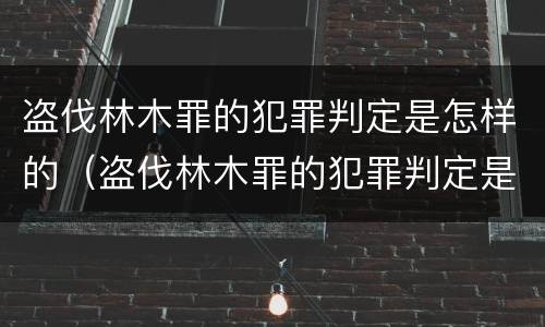 盗伐林木罪的犯罪判定是怎样的（盗伐林木罪的犯罪判定是怎样的案例）
