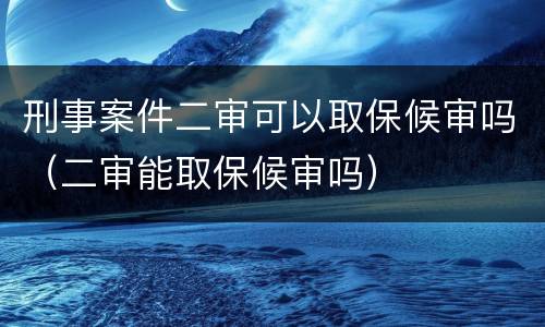 刑事案件二审可以取保候审吗（二审能取保候审吗）