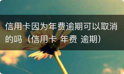 信用卡因为年费逾期可以取消的吗（信用卡 年费 逾期）
