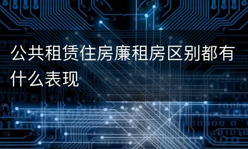 公共租赁住房廉租房区别都有什么表现
