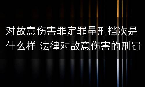 对故意伤害罪定罪量刑档次是什么样 法律对故意伤害的刑罚标准