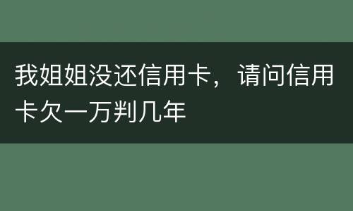 我姐姐没还信用卡，请问信用卡欠一万判几年
