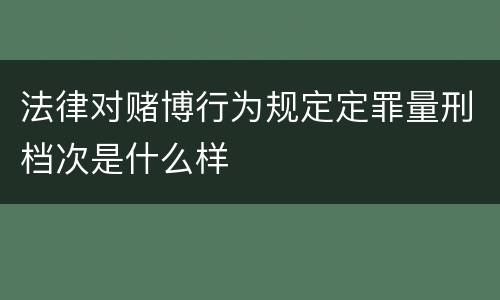 法律对赌博行为规定定罪量刑档次是什么样