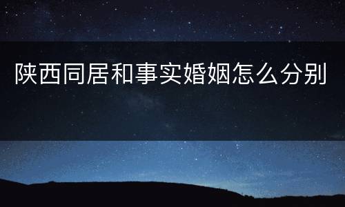 陕西同居和事实婚姻怎么分别