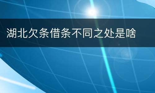 湖北欠条借条不同之处是啥