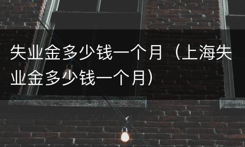 失业金多少钱一个月（上海失业金多少钱一个月）