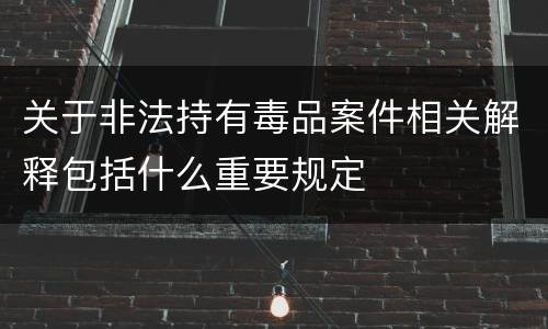 关于非法持有毒品案件相关解释包括什么重要规定