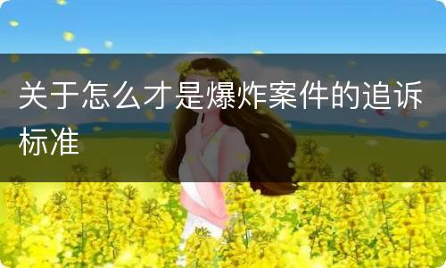 关于怎么才是爆炸案件的追诉标准