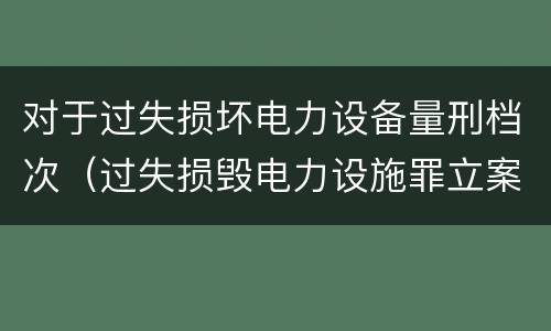 对于过失损坏电力设备量刑档次（过失损毁电力设施罪立案标准）