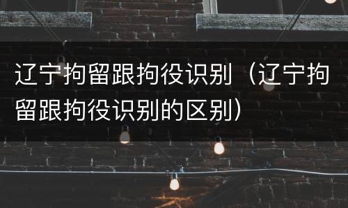 辽宁拘留跟拘役识别（辽宁拘留跟拘役识别的区别）