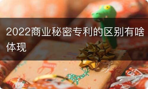 2022商业秘密专利的区别有啥体现