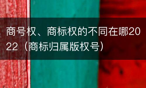 商号权、商标权的不同在哪2022（商标归属版权号）