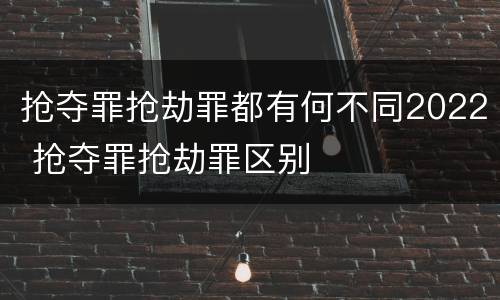 抢夺罪抢劫罪都有何不同2022 抢夺罪抢劫罪区别