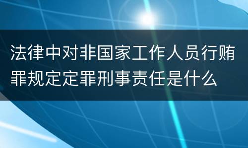 法律中对非国家工作人员行贿罪规定定罪刑事责任是什么
