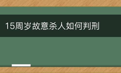15周岁故意杀人如何判刑