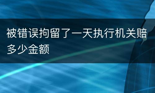被错误拘留了一天执行机关赔多少金额