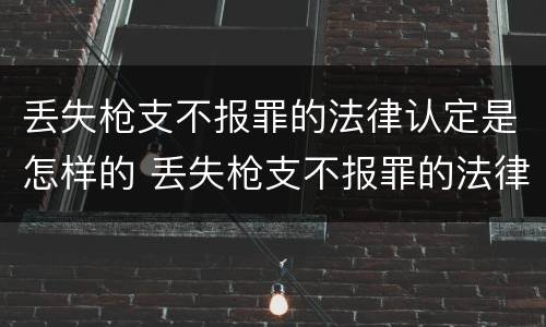 丢失枪支不报罪的法律认定是怎样的 丢失枪支不报罪的法律认定是怎样的案例