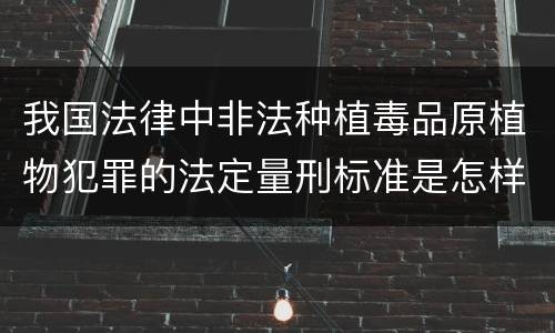 我国法律中非法种植毒品原植物犯罪的法定量刑标准是怎样的