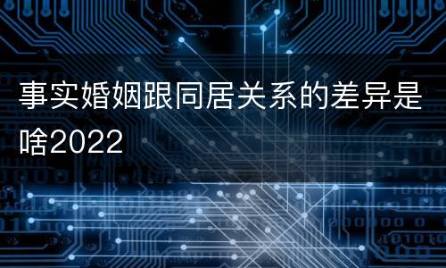 事实婚姻跟同居关系的差异是啥2022