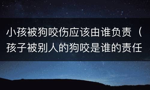 小孩被狗咬伤应该由谁负责（孩子被别人的狗咬是谁的责任）