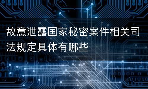 故意泄露国家秘密案件相关司法规定具体有哪些
