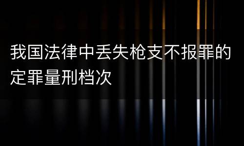 我国法律中丢失枪支不报罪的定罪量刑档次