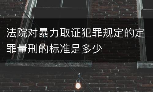 法院对暴力取证犯罪规定的定罪量刑的标准是多少