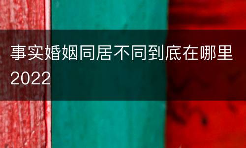 事实婚姻同居不同到底在哪里2022