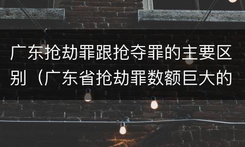 广东抢劫罪跟抢夺罪的主要区别(广东省抢劫罪数额巨大的标准)