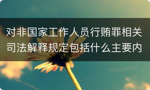 对非国家工作人员行贿罪相关司法解释规定包括什么主要内容