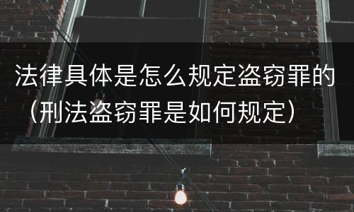 法律具体是怎么规定盗窃罪的（刑法盗窃罪是如何规定）
